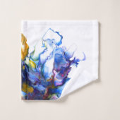 Blue Marble Agate Fluid Art Badhandtuch Set (Waschlappen)