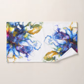 Blue Marble Agate Fluid Art Badhandtuch Set (Handtuch)