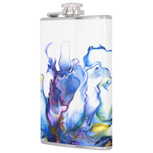 Blue Marble Agate Fluid Art Flachmann (Links)