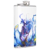 Blue Marble Agate Fluid Art Flachmann (Rechts)