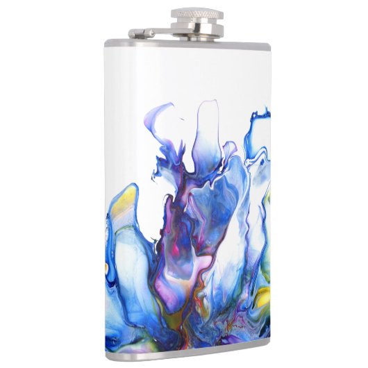 Blue Marble Agate Fluid Art Flachmann (Rechts)