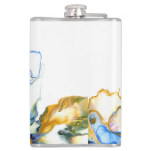 Blue Marble Agate Fluid Art Flachmann (Rückseite)