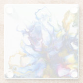 Blue Marble Agate Fluid Art Glasuntersetzer (Rückseite)