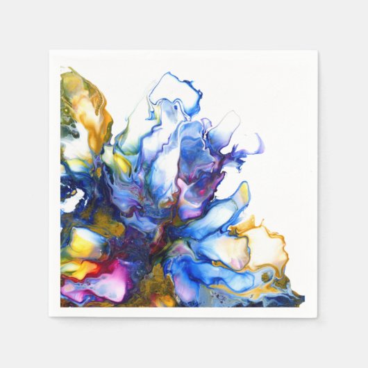 Blue Marble Agate Fluid Art Serviette (Vorderseite)
