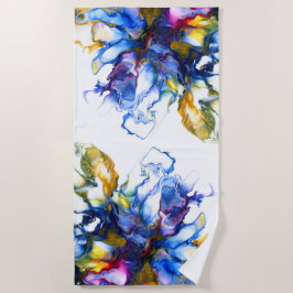 Blue Marble Agate Fluid Art Strandtuch