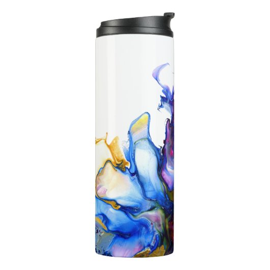 Blue Marble Agate Fluid Art Thermosbecher (Nach links gedreht)