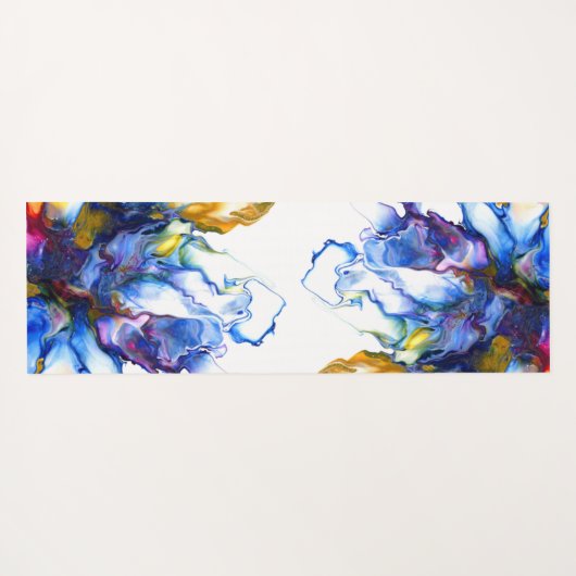 Blue Marble Agate Fluid Art Yogamatte (Rückseite (Horizontal))