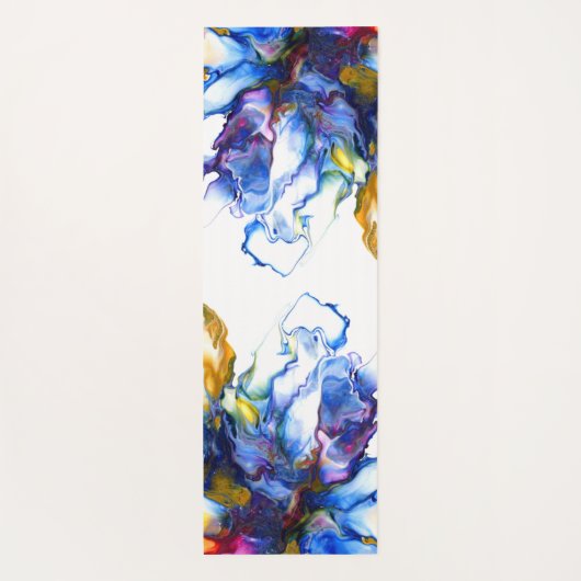 Blue Marble Agate Fluid Art Yogamatte (Rückseite)