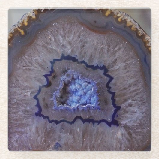 Blue Marble Agate Geode Imitate Stone Untersetzer (Vorderseite)