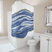 Blue Marble Agate Gold Glitzer Duschvorhang (Beispiel)