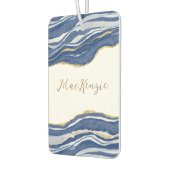 Blue Marble Agate Gold Glitzer Personalisiert Autolufterfrischer (Links)
