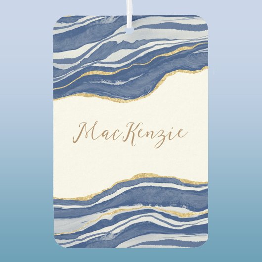 Blue Marble Agate Gold Glitzer Personalisiert Autolufterfrischer