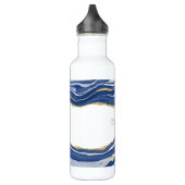 Blue Marble Agate Gold Glitzer Personalisiert Edelstahlflasche (Links)