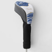Blue Marble Agate Gold Glitzer Personalisiert Golf Headcover (angewinkelt)