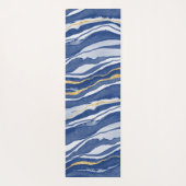Blue Marble Agate Gold Glitzer Personalisiert Yogamatte (Rückseite)