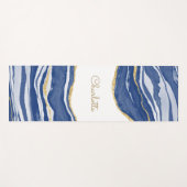 Blue Marble Agate Gold Glitzer Personalisiert Yogamatte (Vorderseite (Horizontal))
