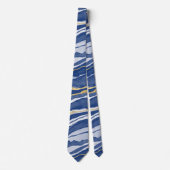 Blue Marble Agate Gold Neck Tie Krawatte (Vorderseite)