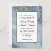 Blue Marble Agate Hochzeitseinladung Einladung (Vorderseite)