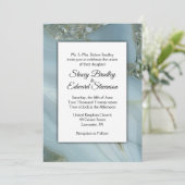 Blue Marble Agate Hochzeitseinladung Einladung (Stehend Vorderseite)