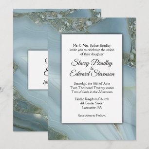Blue Marble Agate Hochzeitseinladung Einladung