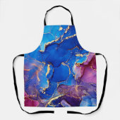 BLUE MARBLE AGATE SILVER GLITZER GLAM SCHÜRZE (Vorderseite)