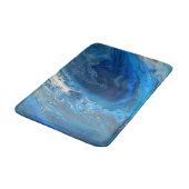 Blue Marble Agate Texture Fluid Art Badematte (Schrägansicht)