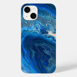 Blue Marble Agate Texture Fluid Art Case-Mate iPhone 14 Hülle