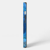 Blue Marble Agate Texture Fluid Art iPhone Hülle (Linke Seite)