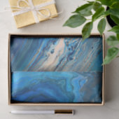 Blue Marble Agate Texture Fluid Art Seidenpapier (Geschenk)
