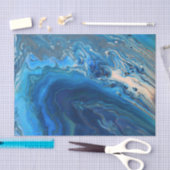 Blue Marble Agate Texture Fluid Art Seidenpapier (Handwerk)