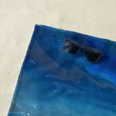 Blue Marble Agate Texture Fluid Art Strandtuch (Beispiel)
