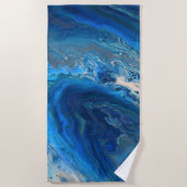 Blue Marble Agate Texture Fluid Art Strandtuch (Vorderseite)