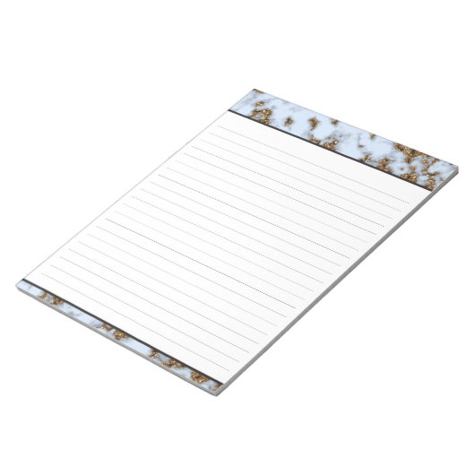 Blue-Marble Baby mit Gold Inlay Lined 8.5x11 Notizblock (angewinkelt)