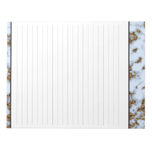 Blue-Marble Baby mit Gold Inlay Lined 8.5x11 Notizblock (Vorderseite)