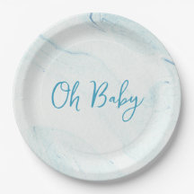 Blue Marble Boy Baby Shower Paper Teller