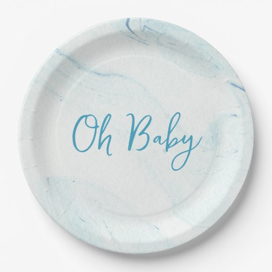 Blue Marble Boy Baby Shower Paper Teller (Vorderseite)