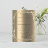 Blue Marble Bridal Geburtstag Diamond Frame Gold Einladung (Stehend Vorderseite)