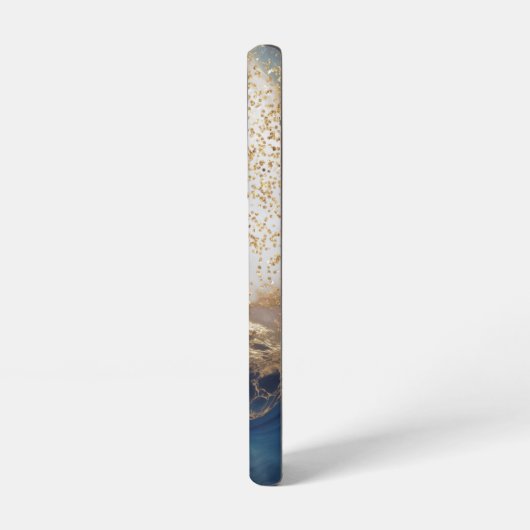 blue marble chic gold glitter monogram samsung galaxy hülle (Linke Seite)