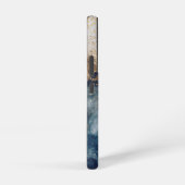 blue marble chic gold glitter monogram samsung galaxy hülle (Rechte Seite)