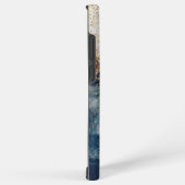 blue marble chic gold glitter monogram samsung galaxy hülle (Rechte Seite)