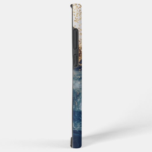 blue marble chic gold glitter monogram samsung galaxy hülle (Rechte Seite)