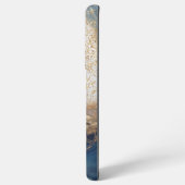 blue marble chic gold glitter monogram samsung galaxy hülle (Rückseite (Horizontal))