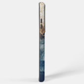 blue marble chic gold glitter monogram samsung galaxy hülle (Rechte Seite)