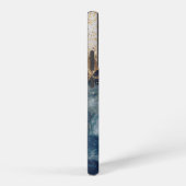 blue marble chic gold glitter monogram samsung galaxy hülle (Rechte Seite)