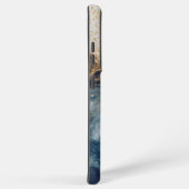 blue marble chic gold glitter monogram samsung galaxy hülle (Rechte Seite)