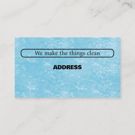 Blue Marble Cleaning Service Visitenkarte (Rückseite)
