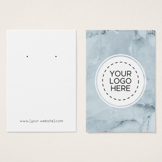Blue Marble Earring Display Card (Vorne & Hinten)