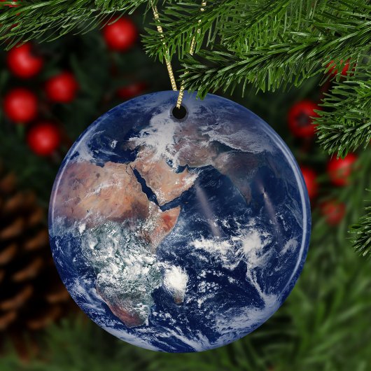 Blue Marble Earth, Satellitenbild 2014 Keramik Ornament