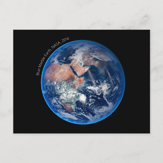 Blue Marble Earth, Satellitenbild 2014 Postkarte (Vorderseite)