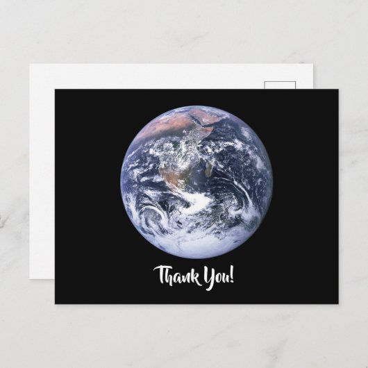 Blue Marble Earth Vielen Dank Postkarte (Vorne/Hinten)
